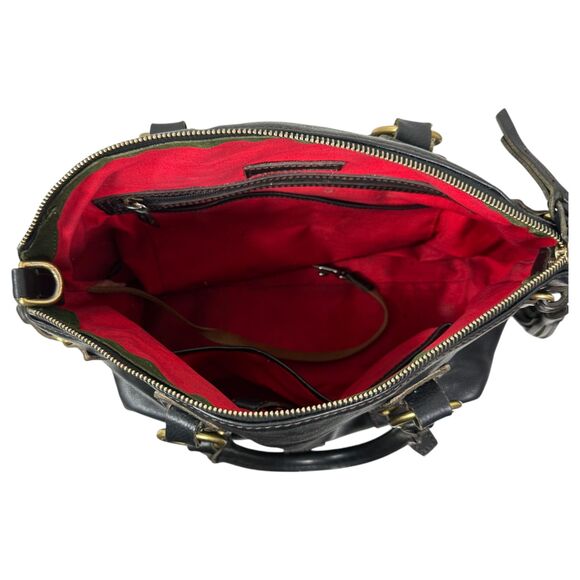 Dooney & Bourke Florentine Bristol Italian Leather Satchel Purse Handbag Black - Picture 6 of 6